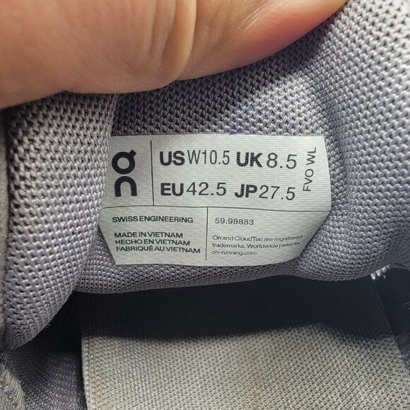 ON Cloud 5 Zinc Shell Womens 10.5 Gray Athletic Shoes Lightweight Breathable - Picture 6 of 12